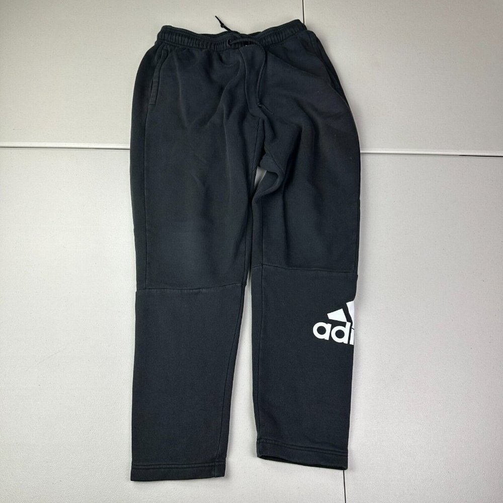 Adidas Sweatpants Mens Medium Athletic Pants Black‎ Logo Drawstrings